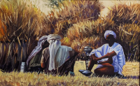 Kamran Ahmed, Harvest Break, 12 x 8 Inch, Oil On Canvas, Landscape Painting, AC-KMA-022 Kamran Ahmed, Harvest Break, 12 x 8 Inch, Oil On Canvas, Landscape Painting, AC-KMA-022